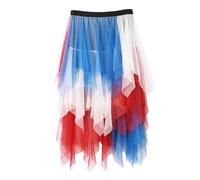 Gonna in tulle, lunga da donna, linea ad A, taglie forti, tutù, sottogonna, lunghezza al ginocchio, elegante, asimmetrica, costume da fate, in rete irregolare, per Carnevale, gonna da strega, morbida