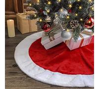 Gonna in Velluto per Albero di Natale - Tappeto Decorativo Natalizio, Piede in Vimini, Copri Gambe 85 cm