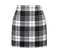 Gonna invernale da donna in lana termica, elegante gonna spessa da donna, gonna a matita, gonna corta, invernale, in linea ad A, fianchi, corta, bianco, XL