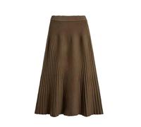 Gonna Lavorata A Maglia - Gonna A Trapezio A Vita Alta in Maglia, Taglia Comoda, Arrivo Autunno/Inverno, Gonna A Balze di Media Lunghezza per Donna, Casual alla Moda, Marrone L