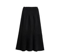 Gonna Lavorata A Maglia - Gonna A Trapezio A Vita Alta in Maglia, Taglie Forti, Arrivo Autunno/Inverno, Gonna A Balze di Media Lunghezza per Donna, Casual alla Moda, Nero M