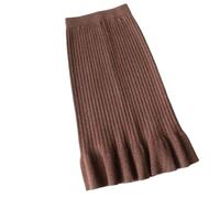Gonna Lavorata A Maglia - Gonne A Coda di Pesce in Maglia Autunno Inverno Donna Moda Vita Alta Elasticizzata Gonna Solida Gonna Donna Semplice Elastico in Vita Gonna Donna caffè M
