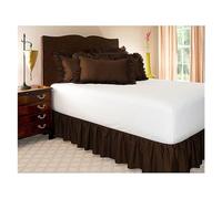 Gonna letto involucro attorno a camicie da elastiche senza superficie doppia/completa queen king size 38 cm altezza for la casa decor hotel(Chocolate,200x150cm)