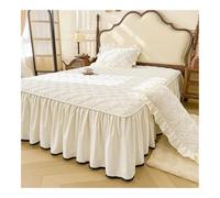 Gonna letto trapuntata con volant, copriletto matrimoniale, copriletto singolo/queen/king size, proteggi-materasso, biancheria da letto (senza federe) (Mibai, King 180x200cm 1pz)