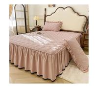 Gonna letto trapuntata con volant, copriletto matrimoniale, per materasso singolo/matrimoniale/king size, biancheria da letto (senza federe)(Dousha, King 180x200cm 1pz)