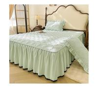 Gonna letto trapuntata con volant, copriletto spesso, copertura per materasso singolo/matrimoniale/king size, biancheria da letto (senza federe)(Tianlan, matrimoniale 150x200cm 1 pezzo)