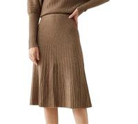 Gonna longuette da donna in cashmere, linea A, lunga, plissettata, per pendolari, tinta unita, mezza lunghezza, orlo ampio, gonna invernale, A, L