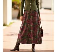 Gonna longuette dritta da donna vintage con stampa floreale a vita alta