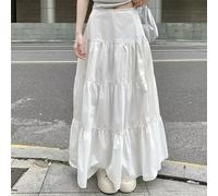 Gonna lunga bohémien alla moda da donna, ideale per l'uso quotidiano e per le vacanze (XL bianco)