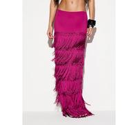 Gonna lunga copri-costume con volant e nappe a più strati, di colore magenta vivace, adatta per spiaggia, resort, feste in piscina ed estate L,M,S,XL,XS,XXL,XXS,XXXL,XXXXLTie DyeTessuto in maglia