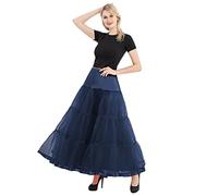 Gonna lunga da donna elegante a sovrapposto, ideale sotto la sposa, cerimonia, ballo, con supporto integrato e finitura raffinata