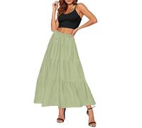 Gonna lunga da donna estiva in cotone con elastico a vita alta leggera skirt pieghettata chic elegante una linea floreale boheme stampata per primavera ed estate taglio trapezio abito maxi da spiaggia