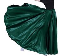 Gonna lunga da donna in tulle, stile retrò, lunghezza alla caviglia, lucida, per danza del ventre, cosplay, vacanze, fine settimana, cene, Verde natalizio., Taglia Unica