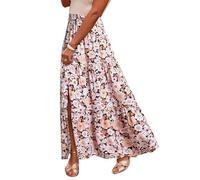 Gonna Lunga Donna Estate Vestiti con Spacco Vita Alta Asimmetrica Stampa Floreale Boho Etnico Maxi Gonne da Spiaggia Cocktail Festa Elegante Coverup Copricostumi e Parei per la Primavera e L'Estate