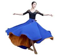 Gonna Lunga Due Lati Indossano Colori a Contrasto 8M Big Swing Maxi Gonna Primavera Estate Chiffon Ball Gown Gonna Lunga Boho Gonne Donna(Blue Orange,S)