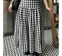 Gonna lunga elegante e casual a pieghe in stile plaid ELVA, adatta per la spiaggia, leggermente elastica, ideale per concerti, tea party, festival, festa della mamma e altre occasioni, adatta anche pe