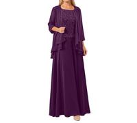 Gonna lunga estiva da donna in due pezzi, elegante set in tre pezzi con gonna lunga per occasioni formali, abito da sera per feste, balli di fine anno, Lilla, L