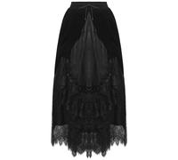 Gonna Lunga Gothica Nera In Velluto Con Pizzo Steampunk Vittoriana VTG