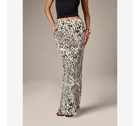 Gonna lunga in chiffon con stampa leopardata, vita alta, ampia e fluente, stampa animalier, stile boho, adatta per l'estate e l'autunno L,M,S,XL,XS,XXL,XXS,XXXL,XXXXLstampa dappertuttoTessuto intrecci