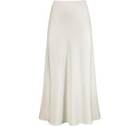 Gonna Lunga In Satin Da Donna - Gonna Estiva Elegante E Fluida In Tinta Unita Vita Alta Elastica Linea A Gonna Sirena Modesta Gonne Da Lavoro Classiche (L,Bianco)