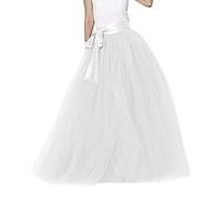 Gonna lunga in tulle, da donna, in tulle, per carnevale, carnevale, con cintura, tutù, balletto, sottogonna in tulle, maxi gonna