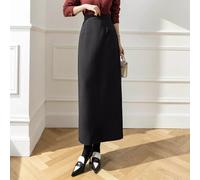 Gonna Lunga Invernale Morbida Caviglie Elegante Vita Alta nero 40902