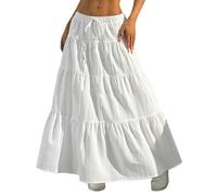 Gonna Lunga Rossa Elegante Lunghe Completo Marrone Bianche Chiffon Sexy Dritta Boho Bene Camoscio Pattinatrice Zingara Strisce Semplice Senape Cucire Brillantinate Trasformati Strascico