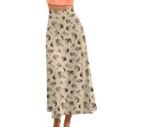 Gonna Lunga Svasata a Vita Alta con Stampa alla Moda da Donna, con Mosche e Esche da Pesca a Mosca