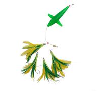 Gonna magnetica a molla per tonno, con forte tasso di riacquisto, esca da pesca in plastica, verde scuro, blu, catena a piume per la pesca selvaggia, facile da usare, aumenta l'attrazione del pesce