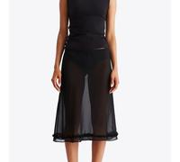 Gonna Midi Donna See Through Low Rise Volant Y2K Ruches in Pizzo