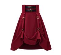 Gonna Midi Donna Tinta Unita con Cintura, Gonna Vittoriano Elegante A Vita Alta Gonne Steampunk Slim Fit Linea A Elastica Gonne Gotico retrò Classica Leggera per CarnevaIe Halloween Feste
