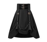 Gonna Midi Donna Tinta Unita Steampunk, Gonna retrò Classica Vittoriano Gonne Linea A A Vita Alta Elasticizzato Gonne Gotico con Cintura Slim Fit Leggera per CarnevaIe Halloween Feste