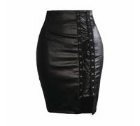 Gonna Mini In Pizzo Finta Pelle Spaccata Gotica Punk Da Club Sexy