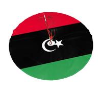 Gonna morbida per albero di Natale con stampa della bandiera della Libia, decorazione natalizia per la famiglia