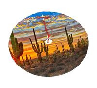 Gonna morbida per albero di Natale con stampa di cactus al tramonto nel deserto, decorazione natalizia per la famiglia