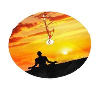 Gonna morbida per albero di Natale con stampa meditazione yoga, copertura per albero di Natale, decorazione natalizia per la famiglia