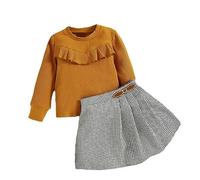 Gonna Ombrello in Maglione Scozzese Arricciato con Impunture Patchwork Autunno e Inverno da Ragazza con Set per Bambini Pigiami Invernali Bambina