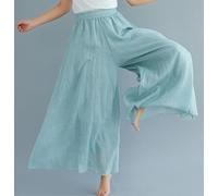 Gonna Pantalone Cotone Donna Tinta Unita Woman Maxi Plain Light Trousers TRA057