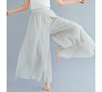 Gonna Pantalone Cotone Donna Tinta Unita Woman Maxi Plain Light Trousers TRA057