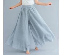 Gonna Pantalone Cotone Donna Tinta Unita Woman Maxi Plain Light Trousers TRA057