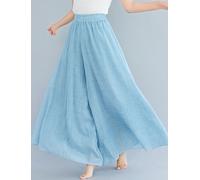 Gonna Pantalone Cotone Donna Tinta Unita Woman Maxi Plain Light Trousers TRA057
