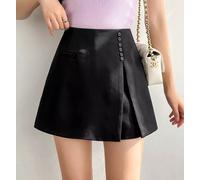 Gonna pantalone mini corta a portafoglio nero donna casual elegante D107