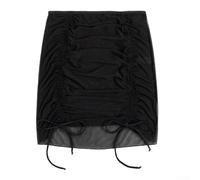 Gonna Pareo Donna per lacci Laterali Nero per trasparente Gonna | Design con lacci laterali, tessuto trasparente leggero, ideale per copertura bikini, colore nero classico(Black L)