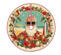 Gonna per albero di Babbo Natale, con foglie di palma tropicali di ibisco tropicale e foglie di palma, decorazione natalizia per casa, centro commerciale, interni ed esterni, decorazione per feste