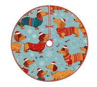 Gonna per albero di bassotto, cappello di Babbo Natale con fiocco di neve blu sotto l'albero decorazioni per la casa, centro commerciale, decorazione per interni ed esterni, festival, feste, 121 cm