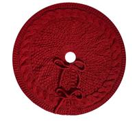 Gonna per albero di Natale, 45,7 cm, lussuosa, lavorata a maglia, spessa, rustica, bordeaux o bianco, decorazione per albero di Natale, per casa, soggiorno, pavimento (bordeaux)