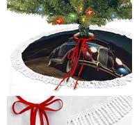 Gonna per albero di Natale, 90 cm, morbida base per albero di Natale, decorazione per albero di Natale, copertura per auto, sotto il cielo notturno, tappetino invernale per albero di Natale, per feste