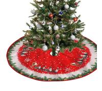 Gonna per Albero di Natale 90cm, Tappeto e Copertura Base, Decori per la Casa, Pratico Tappetino Rosso Sotto Albero