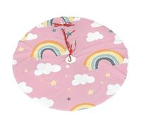 Gonna per albero di Natale a forma di nuvola arcobaleno, 122 cm, in peluche, decorazione per la casa, feste, festival