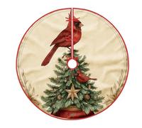 Gonna per albero di Natale a forma di stella, gonna in velluto rosso riutilizzabile, lavorata a maglia, per la casa, il centro commerciale, l'interno e l'esterno, decorazioni per feste, 48 pollici